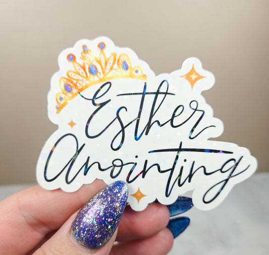 Holographic Esther Anointing Sticker