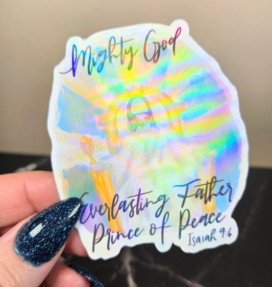 Holographic Mighty God Sticker