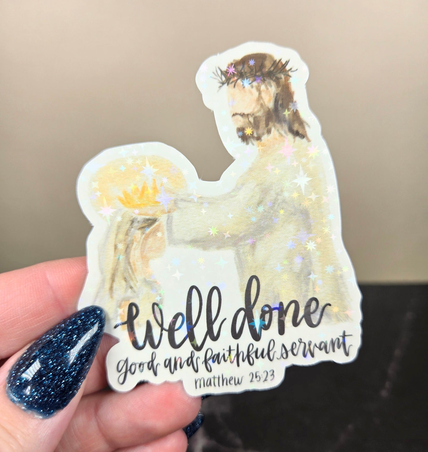 Holographic Well Done Sticker