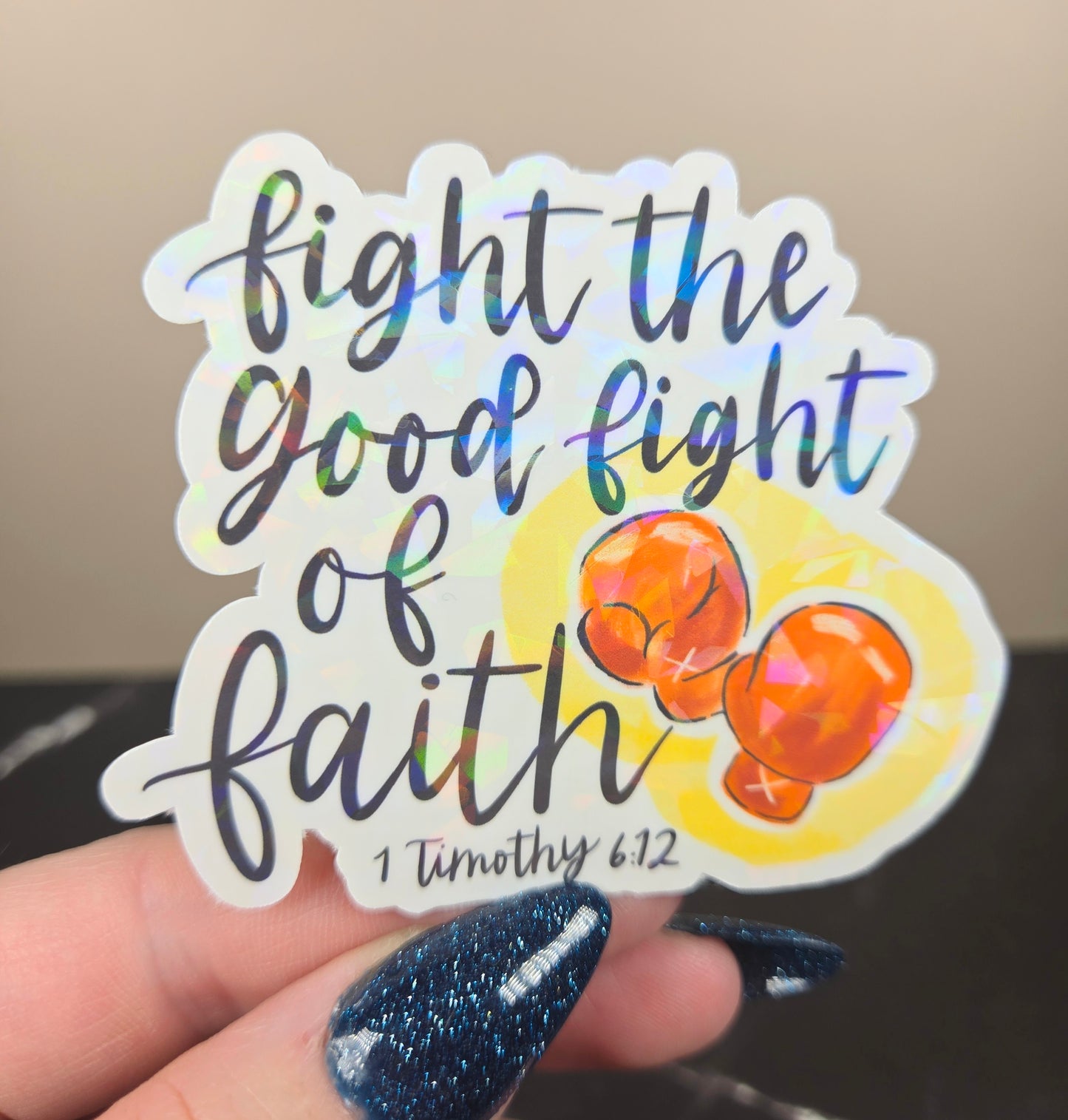 Holographic Fight the Good Fight Sticker