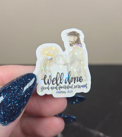 Holographic Well Done Mini Sticker