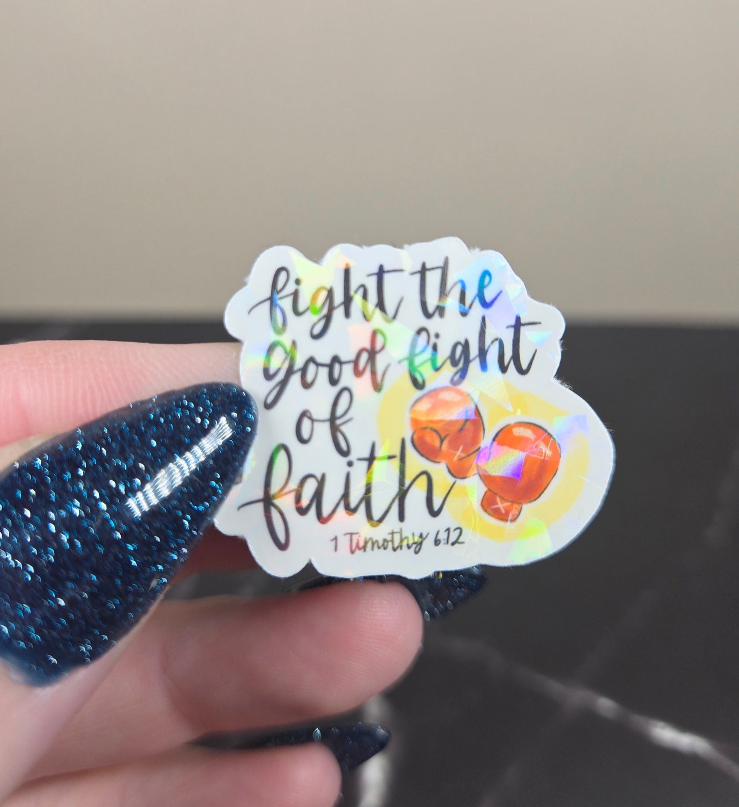 Holographic Fight the Good Fight Mini Sticker