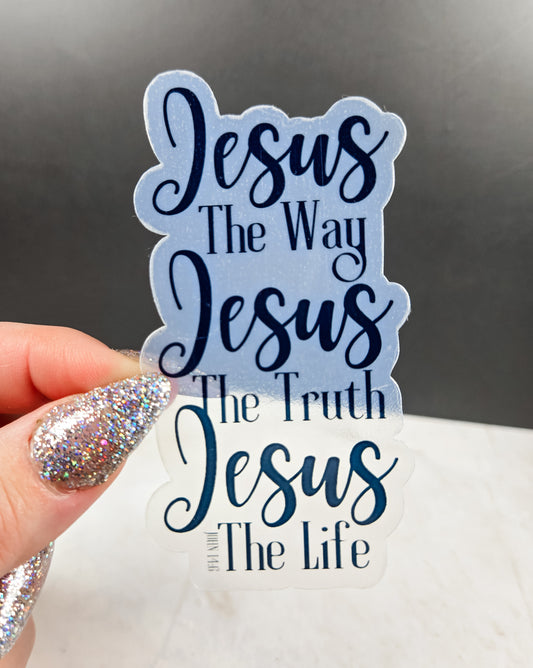 Jesus The Way Transparent Sticker