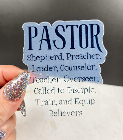 Pastor Transparent Sticker