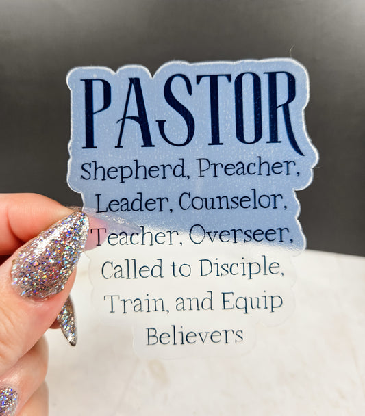 Pastor Transparent Sticker
