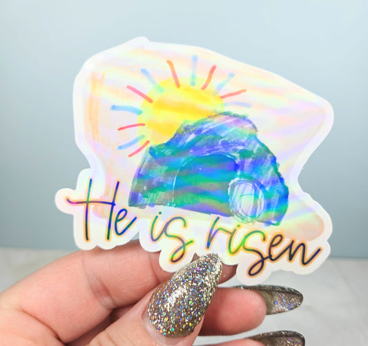 Kid's He is Risen Sticker