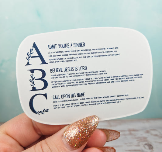 Men's ABC's of Salvation Sticker