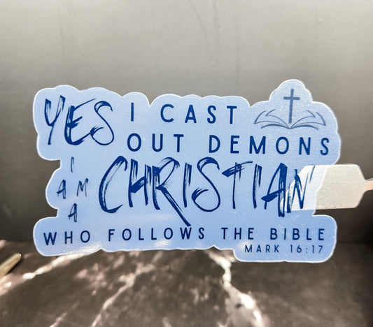 Men Cast Out Demons Transparent Sticker