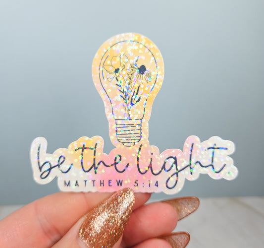 Be the Light Pink-Yellow Sticker