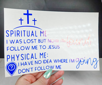 Spiritual Me vs Physical Me Car Decal