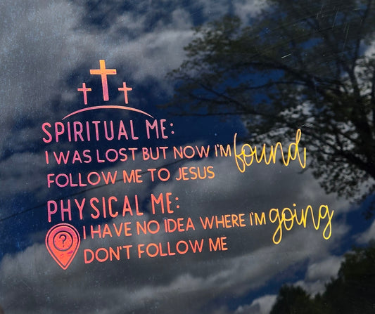 Spiritual Me vs Physical Me Car Decal