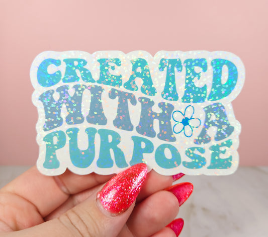 Created with a Purpose Blue Sticker