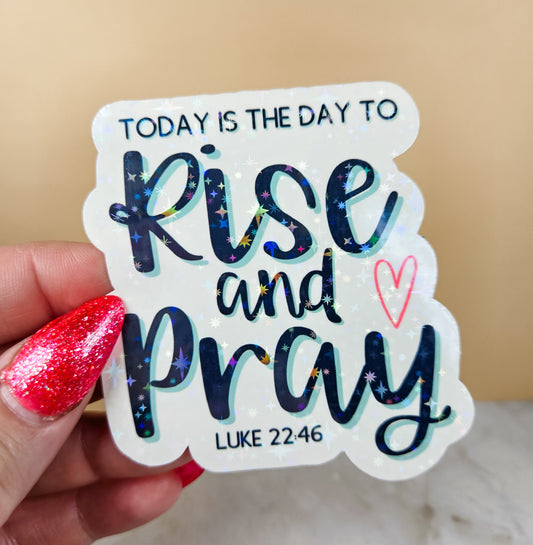 Rise and Pray Blue Sticker