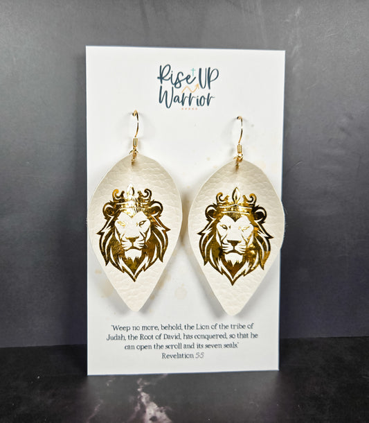 Lion of Judah Custom Color Leaf Earrings