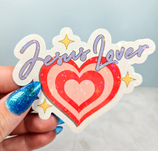 Jesus Lover Purple Sticker