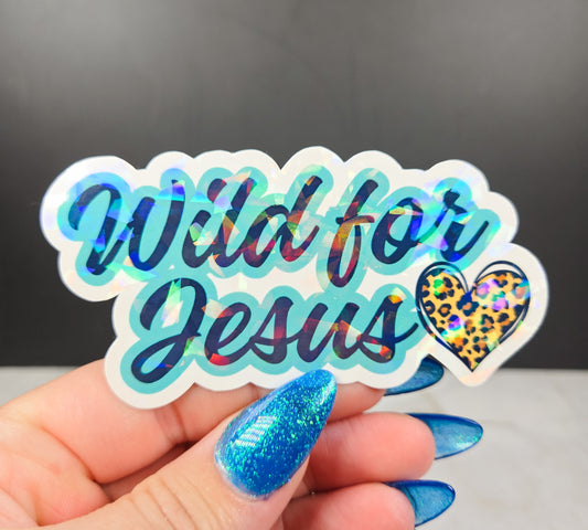 Wild for Jesus Blue Sticker