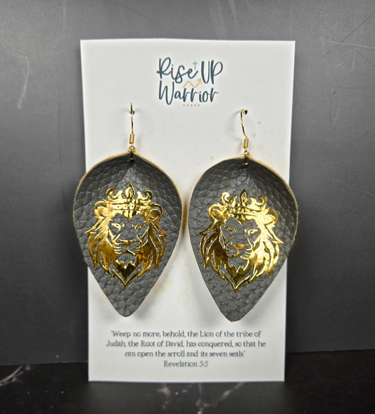 Lion of Judah Custom Color Leaf Earrings