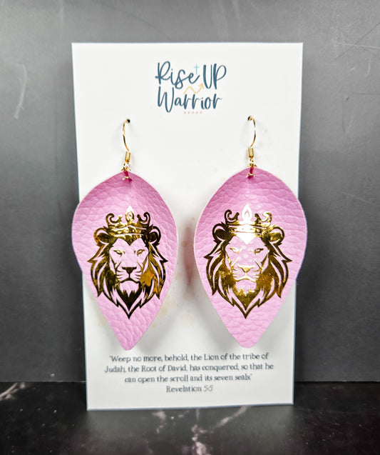 Lion of Judah Custom Color Leaf Earrings