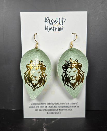 Lion of Judah Custom Color Leaf Earrings