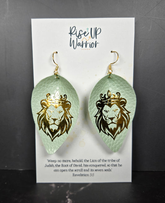 Lion of Judah Custom Color Leaf Earrings