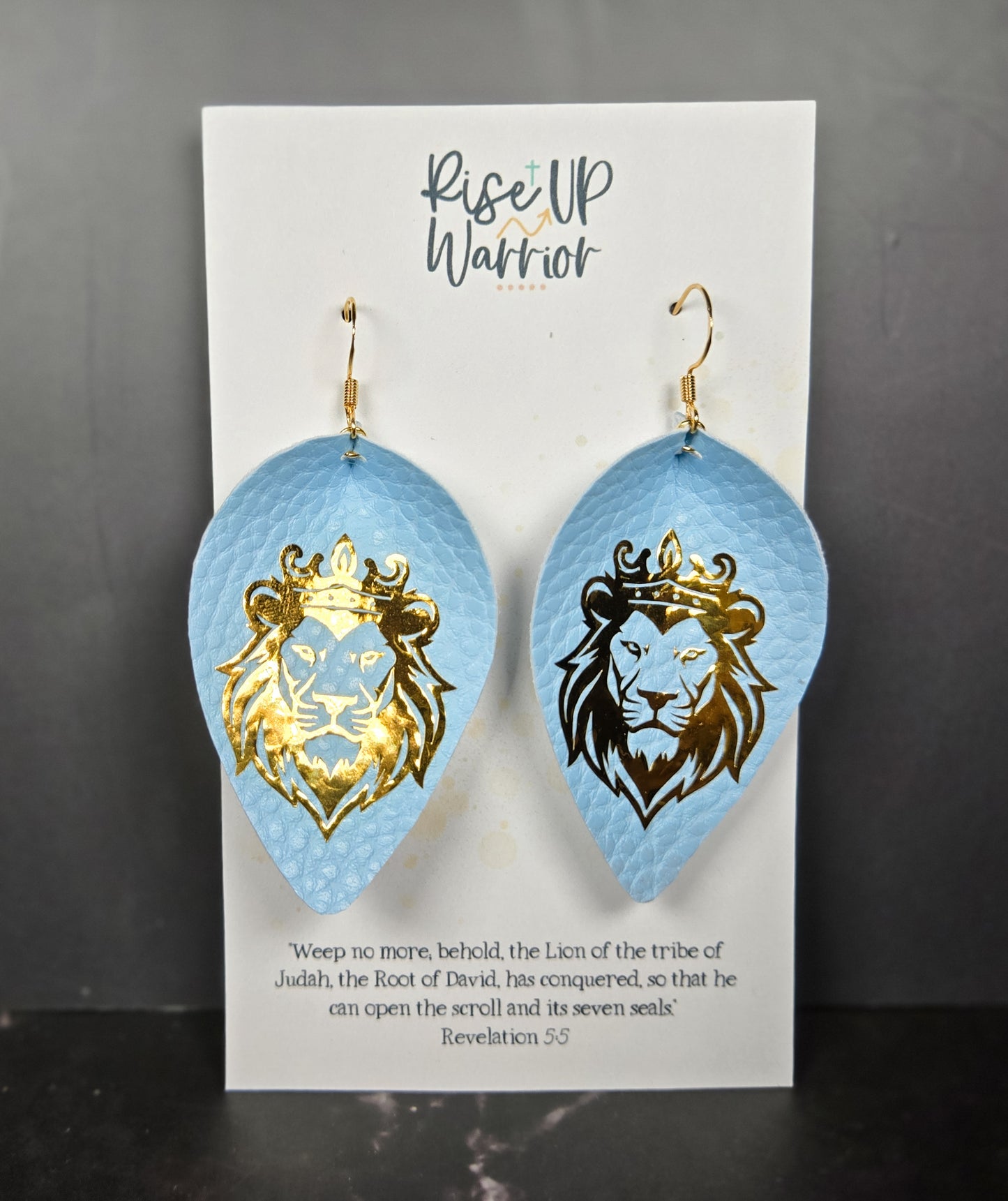 Lion of Judah Custom Color Leaf Earrings