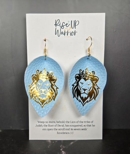 Lion of Judah Custom Color Leaf Earrings