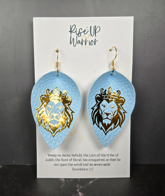 Lion of Judah Custom Color Leaf Earrings