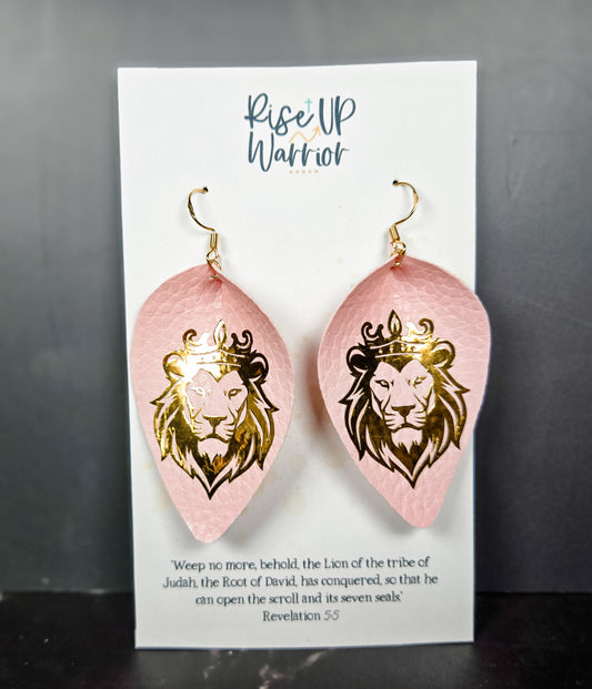 Lion of Judah Custom Color Leaf Earrings