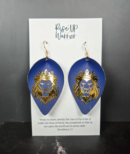 Lion of Judah Custom Color Leaf Earrings