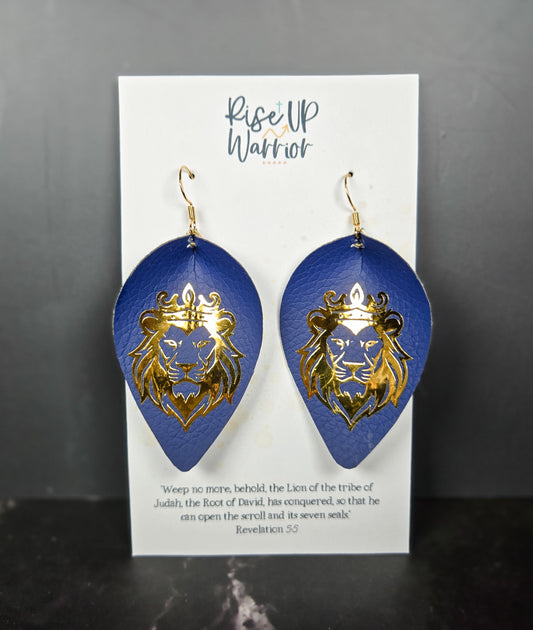 Lion of Judah Custom Color Leaf Earrings