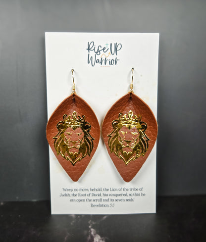 Lion of Judah Custom Color Leaf Earrings