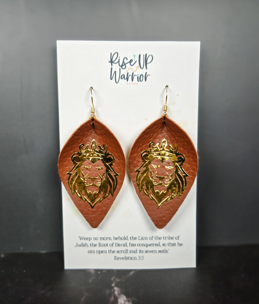 Lion of Judah Custom Color Leaf Earrings