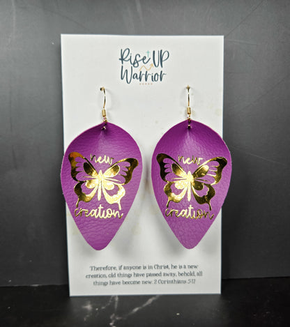 New Creation Custom Color Leaf Earrings