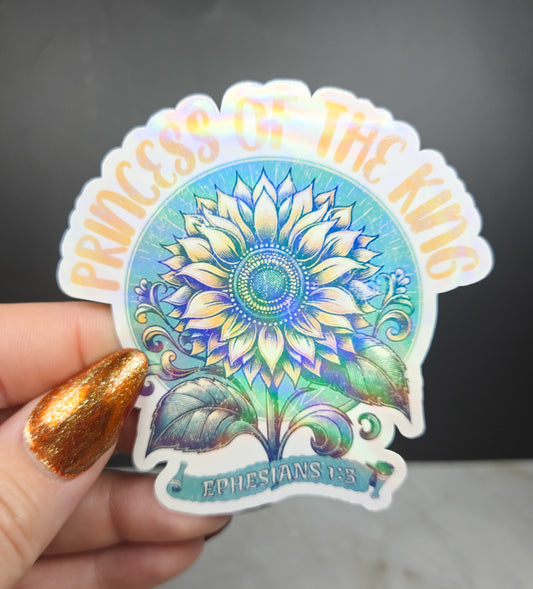 Princess of the King Sunflower Sticker