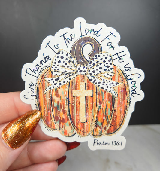 Give Thanks Pumpkin Sticker