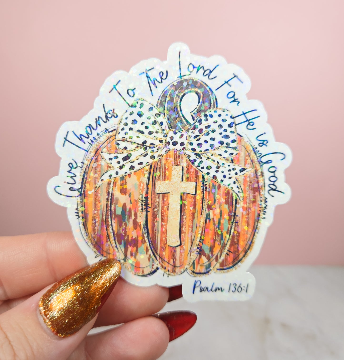 Give Thanks Pumpkin Sticker