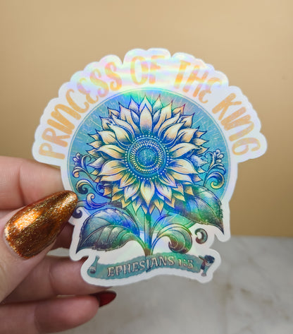 Princess of the King Sunflower Sticker