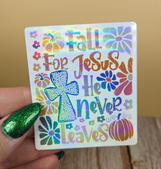 Fall for Jesus Sticker