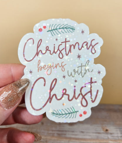 Christmas Begins with Christ Sticker