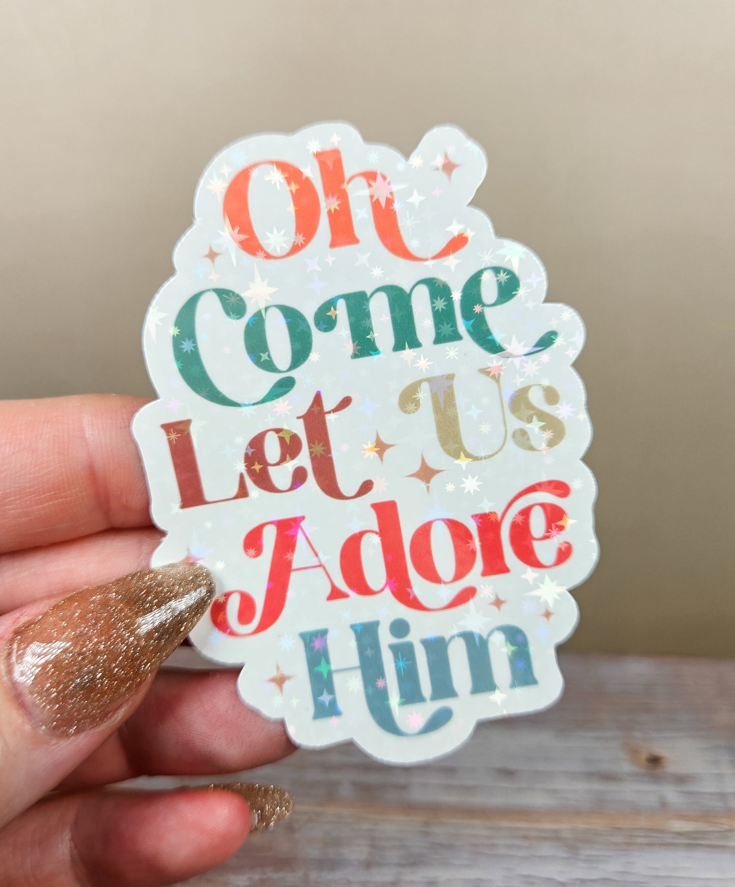 Let Us Adore Him Sticker