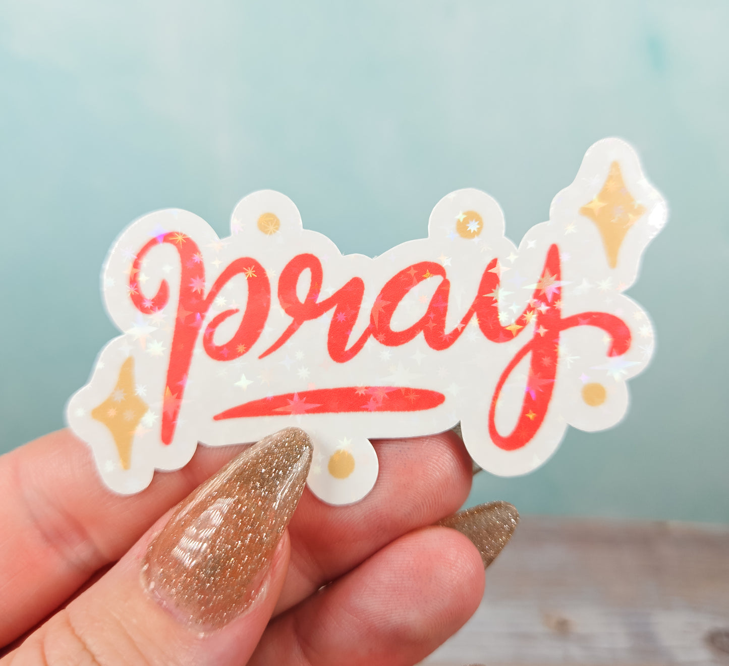 Red Pray Sticker