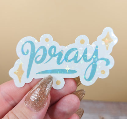 Blue Pray Sticker
