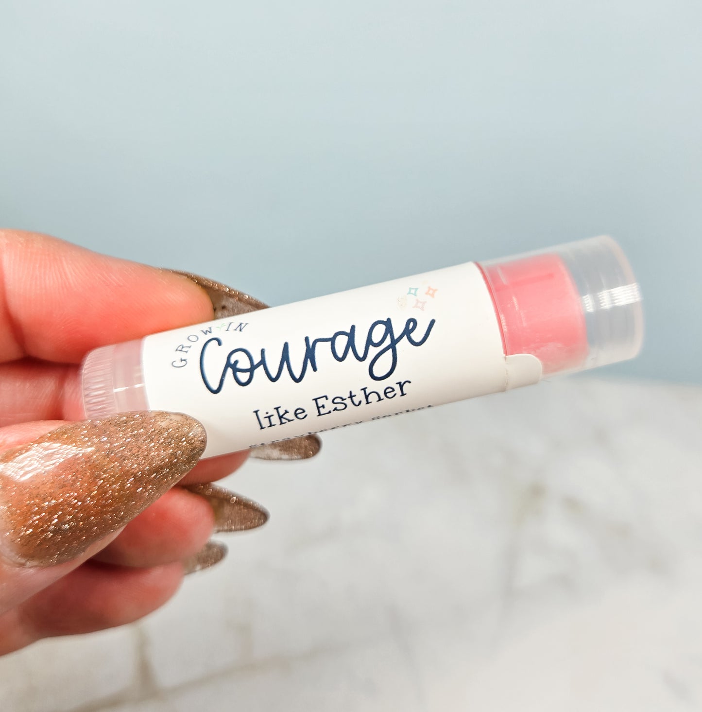 Grow in Courage like Esther Strawberry Sorbet Lip Balm