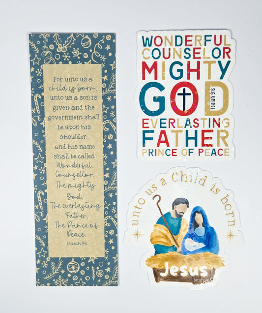 $5 Bundle Bookmark + 2pk Stickers #61