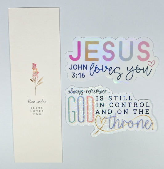 $5 Bundle Bookmark + 2pk Stickers #72