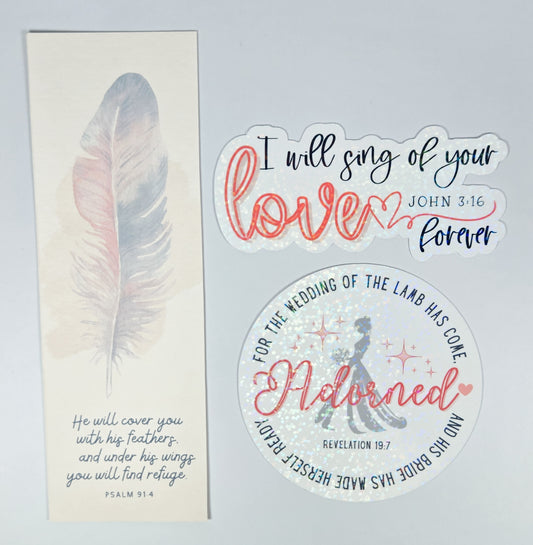 $5 Bundle Bookmark + 2pk Stickers #79