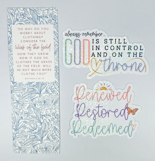 $5 Bundle Bookmark + 2pk Stickers #81