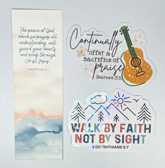 $5 Bundle Bookmark + 2pk Stickers #88