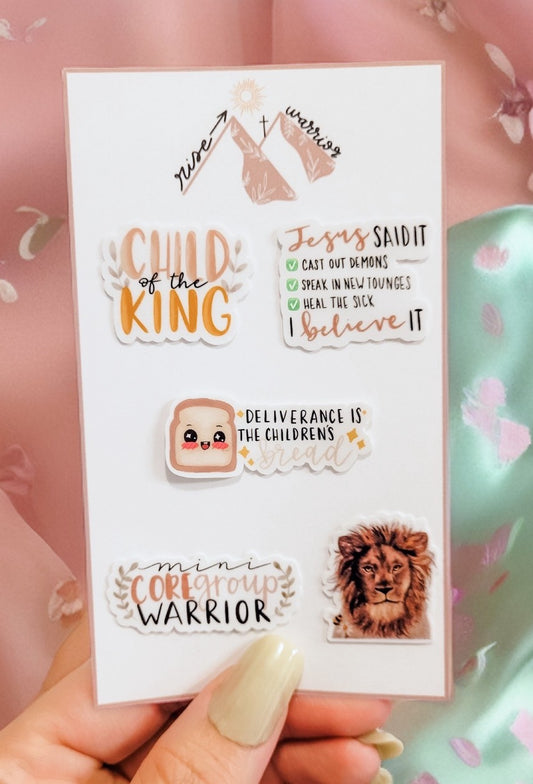 Girl's Core Group Warrior 5pk Mini Stickers