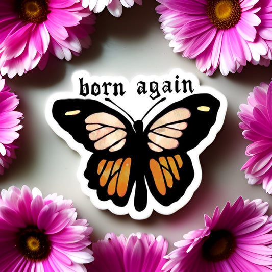 Born Again Butterfly Sticker